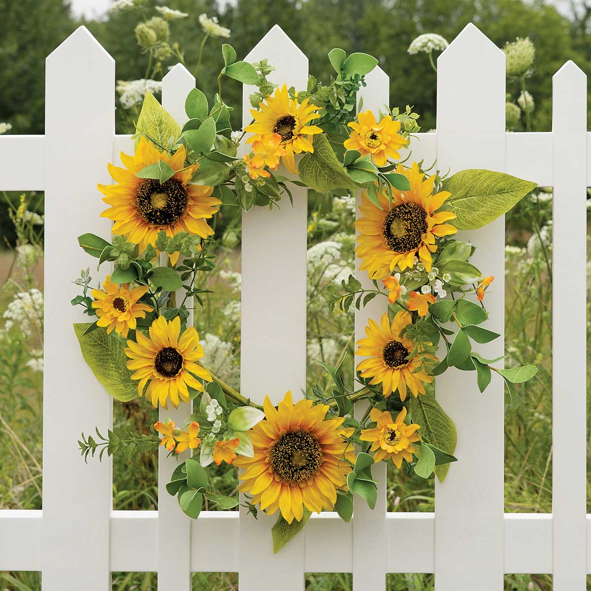 WREATH SUNFLOWER 22IN (INNER RING 11IN) YELLOW